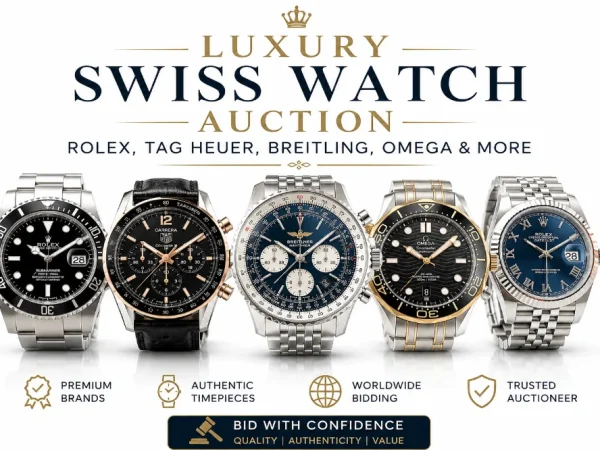 Luxury Swiss Watch Auction – Rolex, TAG Heuer, Breitling, Omega & More