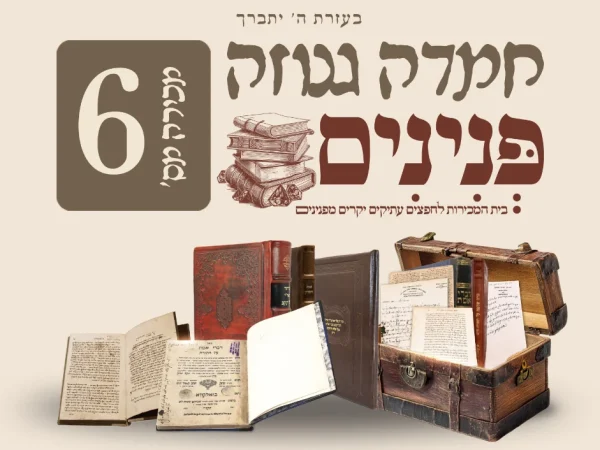 בעז”ה מכירת “חמדה גנוזה” 6