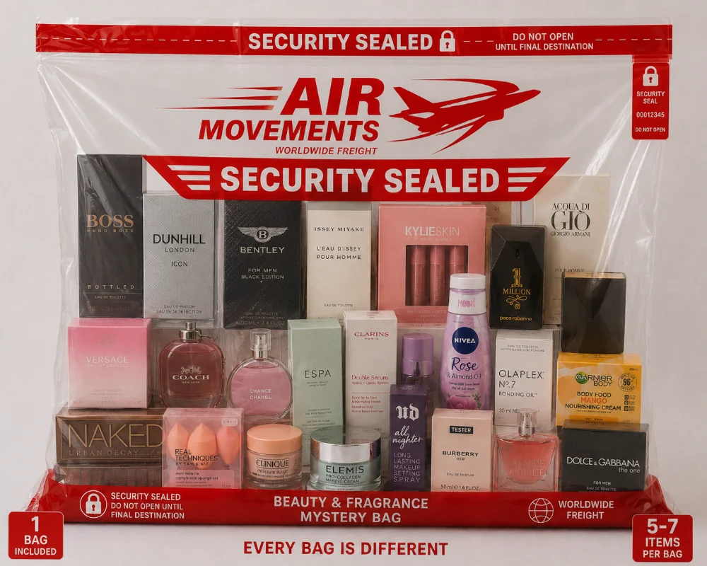 Air Movements Security Sealed Premium Beauty Mystery Bag – 1 Bag – Approx. 5 Items