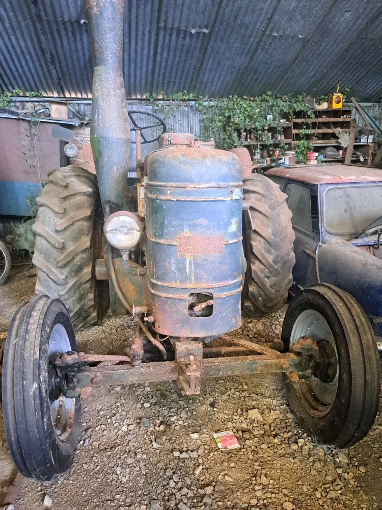 Private collection of Field Marshall Series 2 tractor, Field Marshall Crawler, Fordson Major and other vehicles