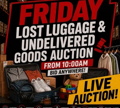 Lost Luggage & Unclaimed Trade “Job Lots” incl. Clothing, Homeware, Books, Footwear, Tools, Auto and More from a Major UK Courier Network