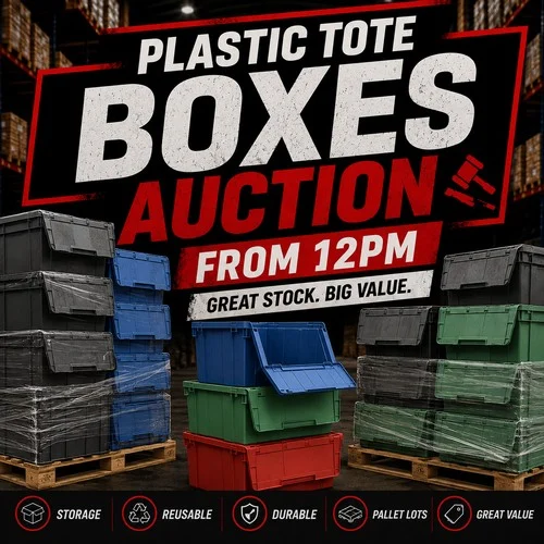 Over 800 Tote Boxes to be Sold in Bulk