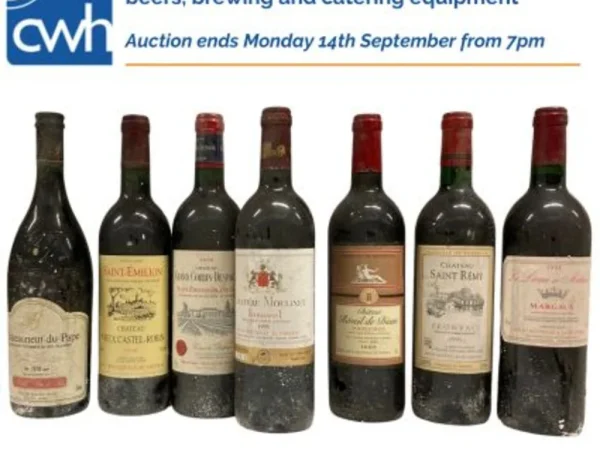 Wet stock including wines, spirits and ports, beers, brewing and catering equipment, domestic white goods