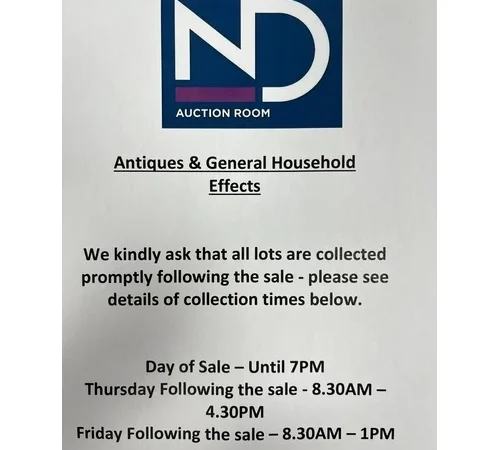 Antiques & Household Furniture and Effects Wednesday 16th September 2026
