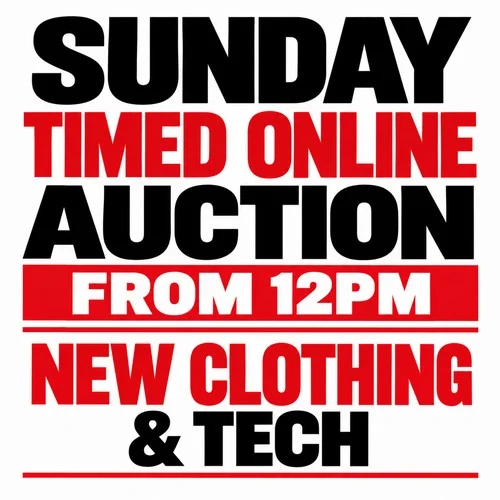 Sunday 27th September: Brand New Clothing Followed by a Selection of Premium Branded Tech