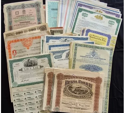Timed Auction of World Bonds and Share Certificates (Scripophily)